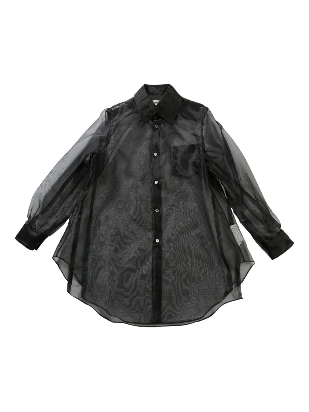 Comme des Garcons Camisas Camisa semitransparente negra