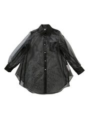 Comme des Garcons Camisas Camisa semitransparente negra
