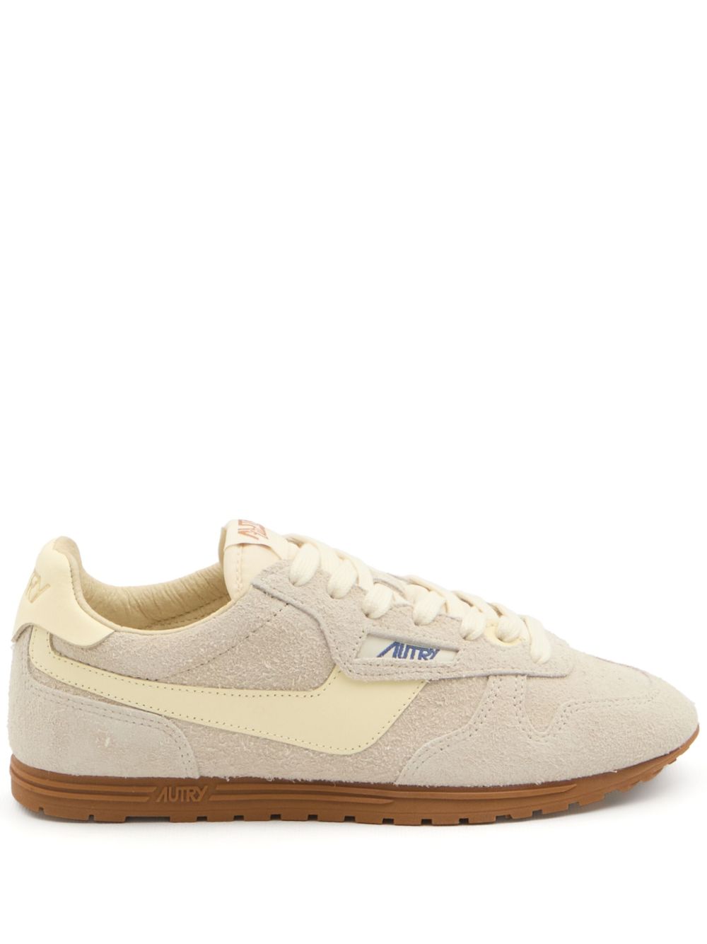 AUTRY Sneakers Beige — Leather Lace‑Up Comfort