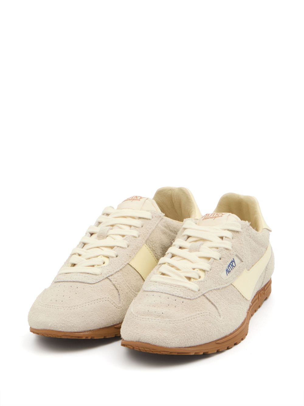 AUTRY Sneakers Beige — Leather Lace‑Up Comfort