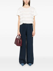 Emporio Armani cotton T‑shirt with fringes — White