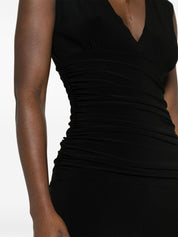 Norma Kamali Robes Combinaison noire en jersey à col en V