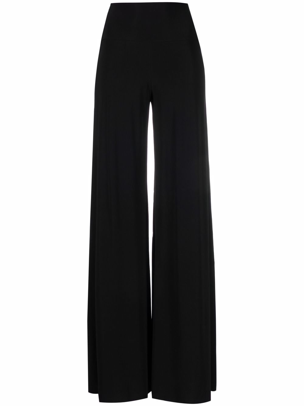 Black Norma Kamali Trousers — High‑Waist Flared Comfort