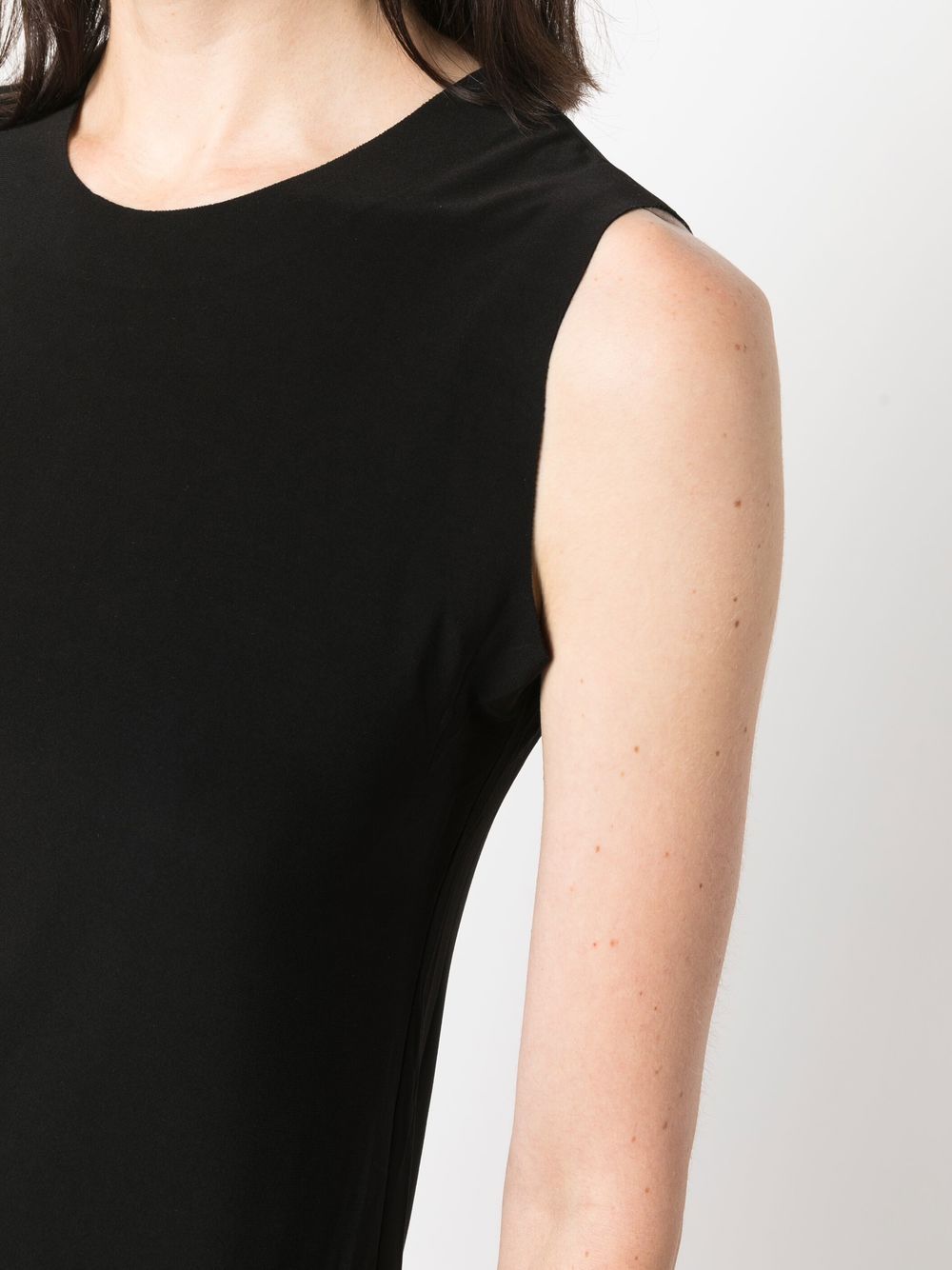 Norma Kamali Black Jersey Top — Sleek Sleeveless Elegance