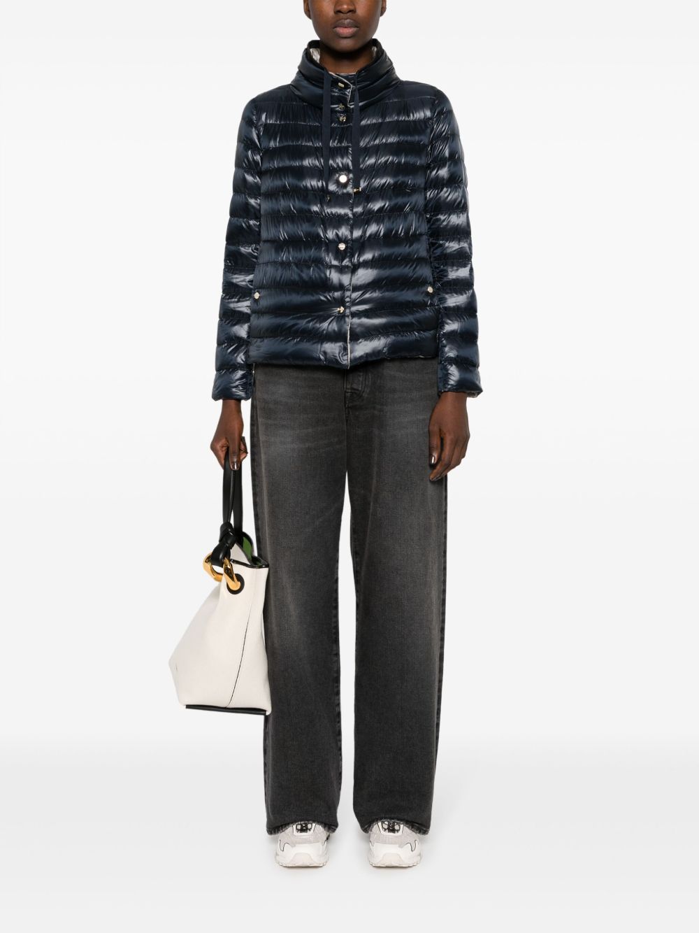 Herno Coats Blue Short Down Jacket