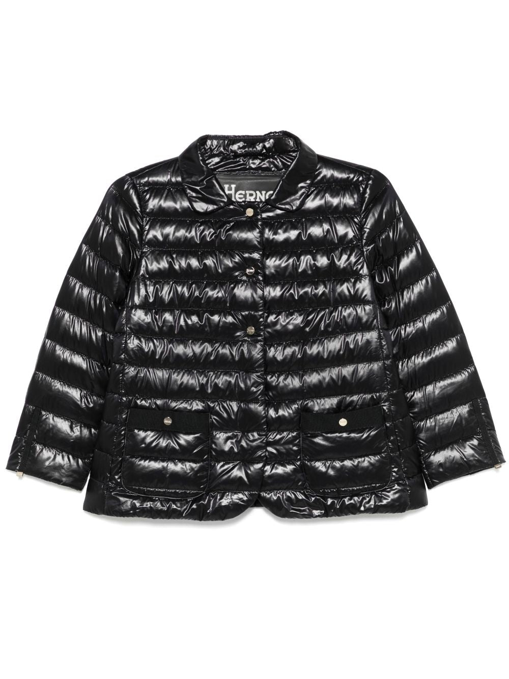 Herno Coats Black nylon down jacket