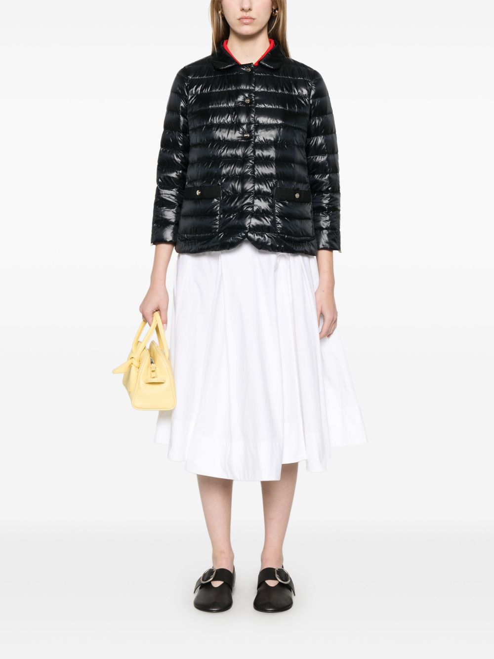 Herno Coats Black nylon down jacket