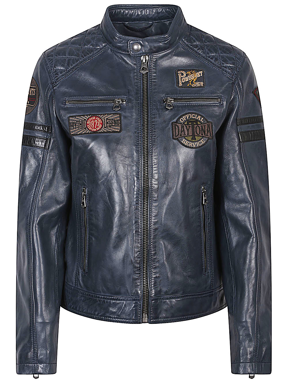 DAYTONA 73 Jackets Blue leather moto jacket