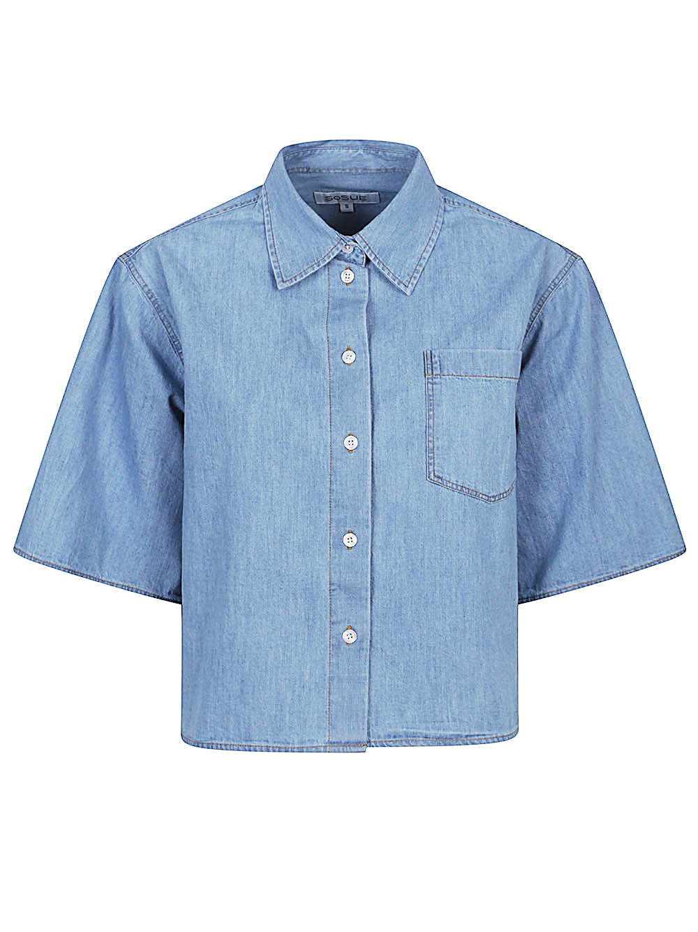 Clear Blue Oversized Denim Blouse — SOSUE Shirts