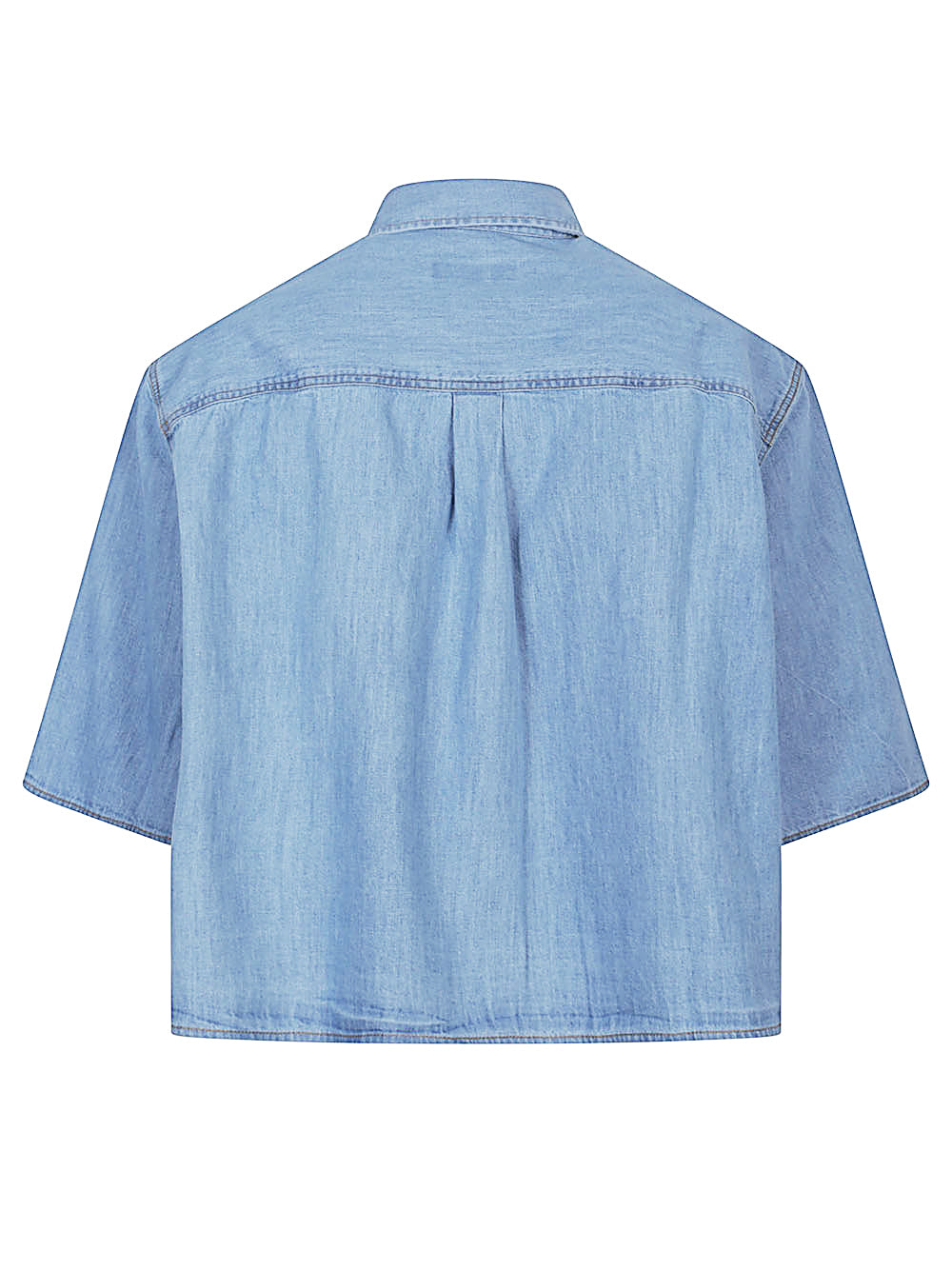 Clear Blue Oversized Denim Blouse — SOSUE Shirts