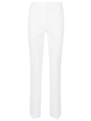 Via Masini 80 Trousers White flared fit