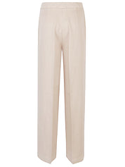 Via Masini 80 Trousers Beige flared fit
