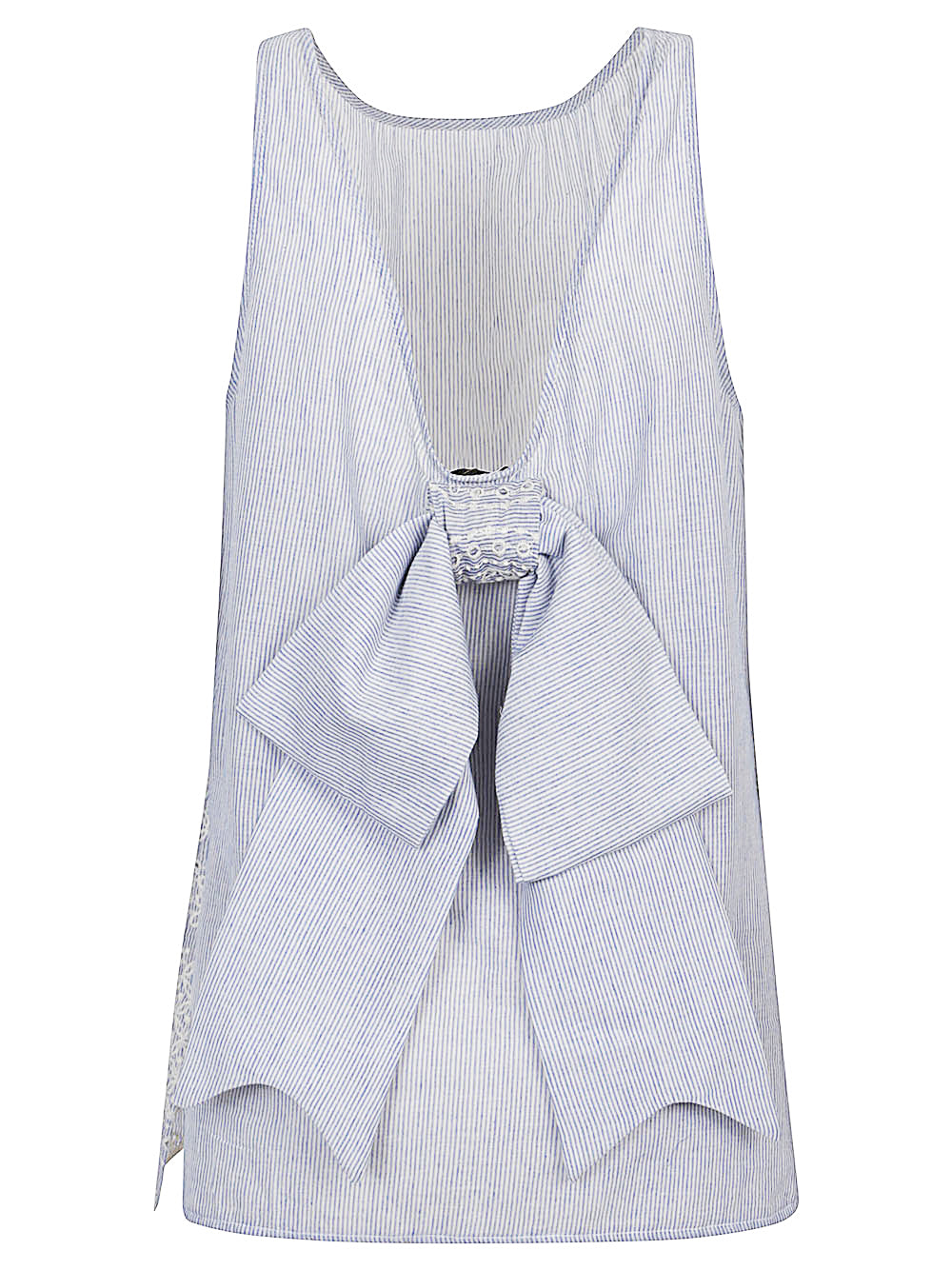 Front Street Top Clear Blue embroidered cotton