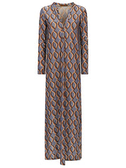 MultiColour Long Printed Dress — Siyu