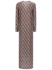 MultiColour Long Printed Dress — Siyu