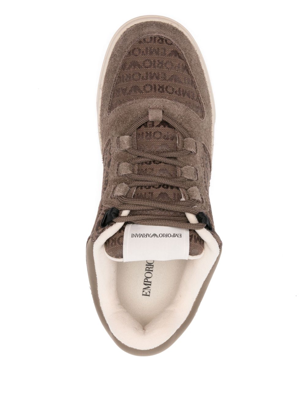 Emporio Armani Sneakers in suede and jacquard with logo lettering