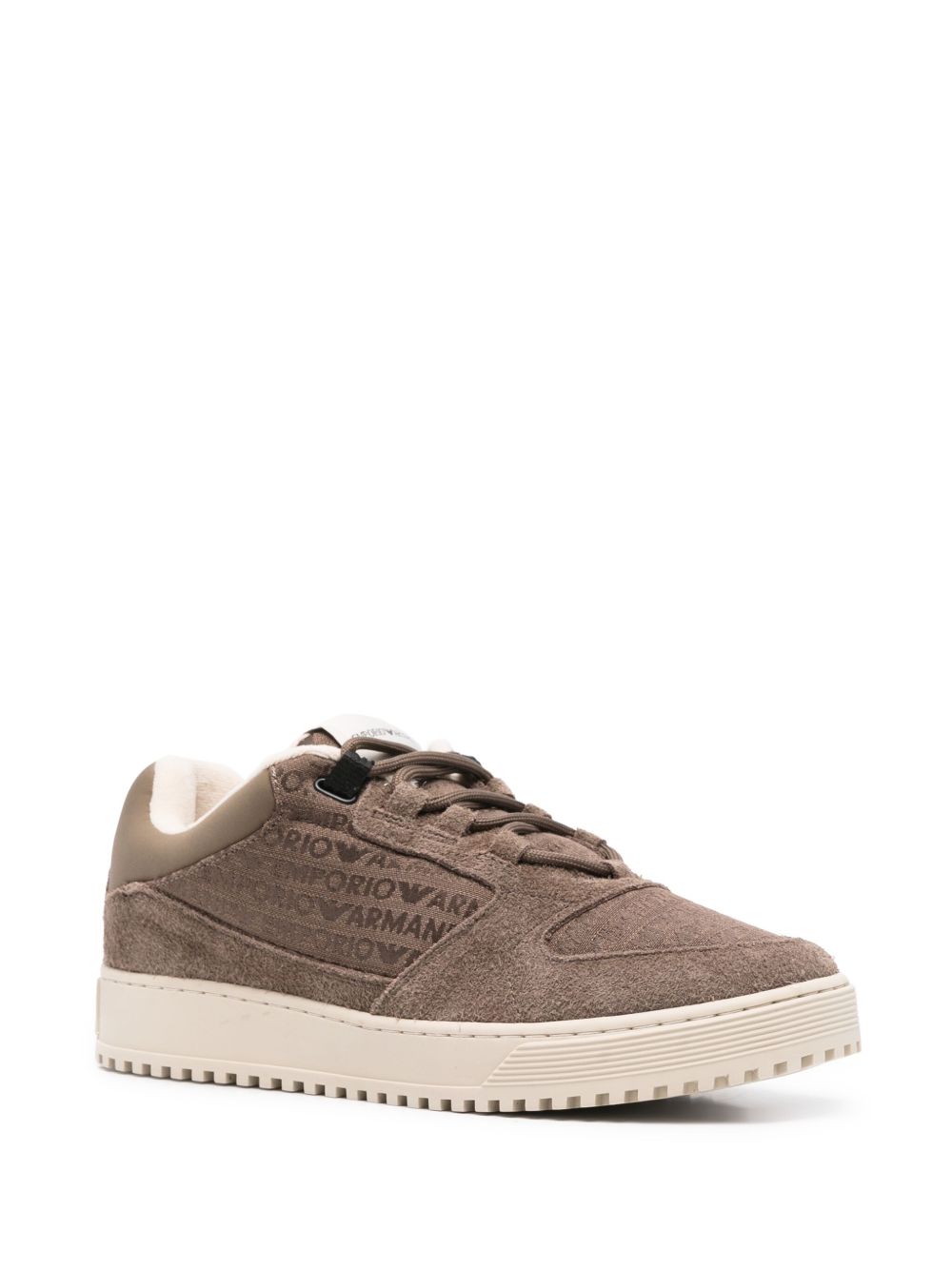 Emporio Armani Sneakers in suede and jacquard with logo lettering