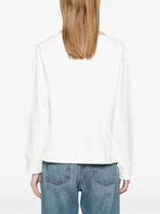 Emporio Armani embroidered logo sweatshirt — white cotton