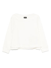 Emporio Armani embroidered logo sweatshirt — white cotton