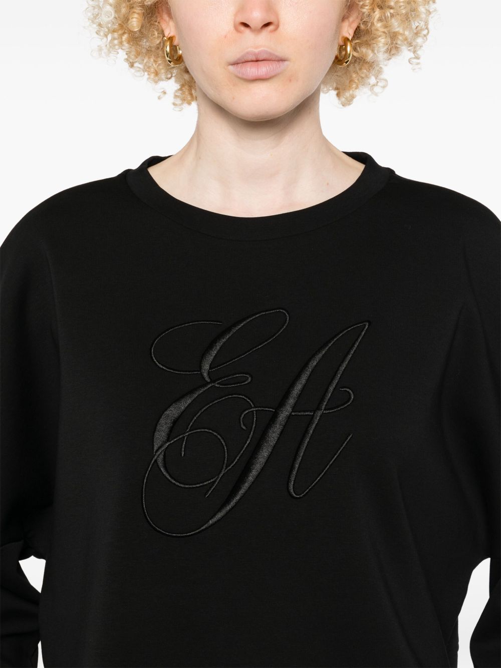 Sweat-shirt en jersey double Emporio Armani avec logo brodé
