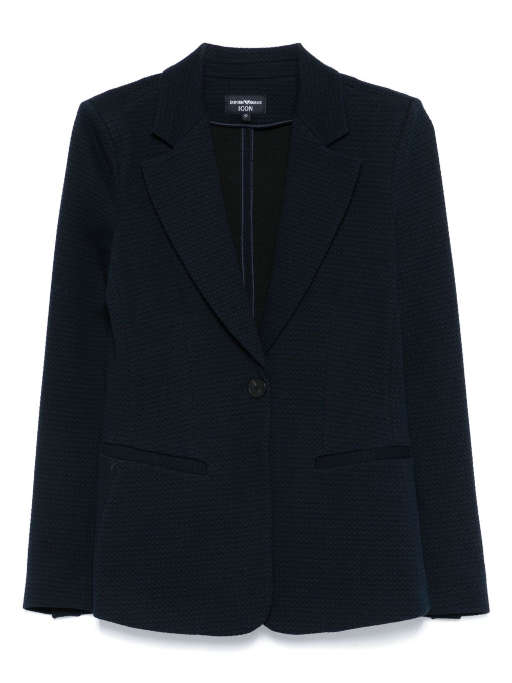 Emporio Armani Icon single-breasted blazer in jacquard knit jersey