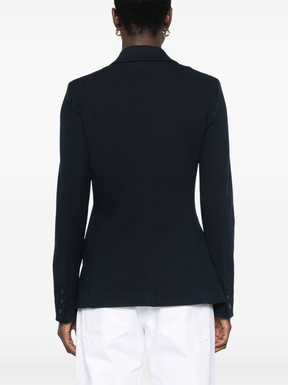 Emporio Armani Icon single-breasted blazer in jacquard knit jersey