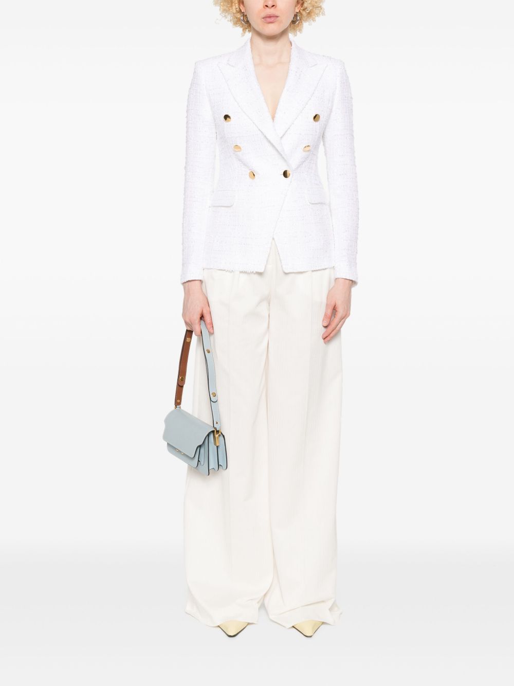 Tagliatore White Double‑Breasted Jacket