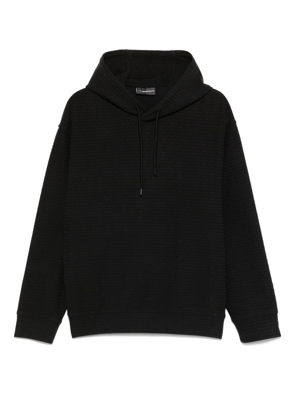 Emporio Armani Sweaters Black with Drawstring Hood