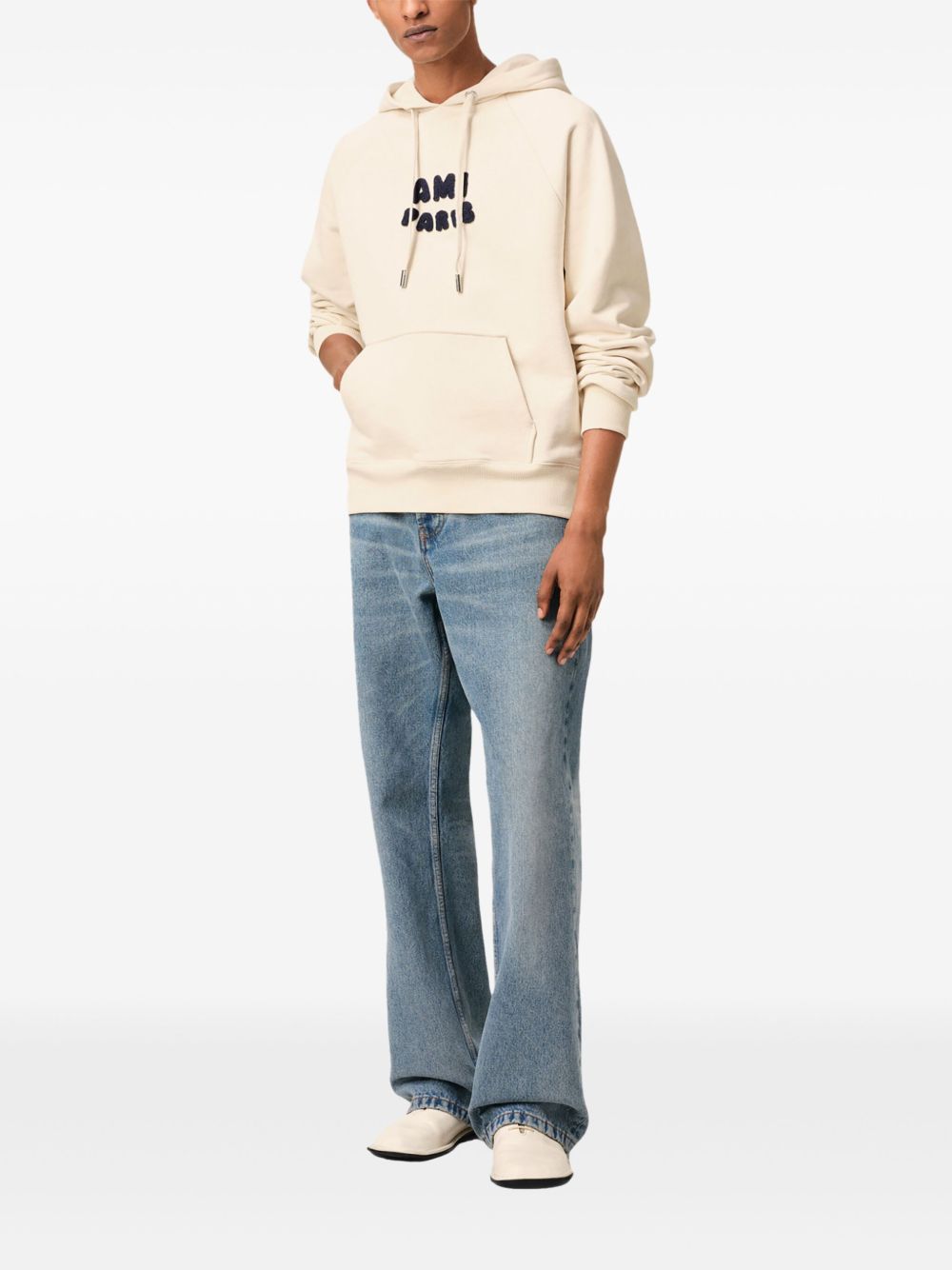 Ami Paris Sweaters Beige hoodie