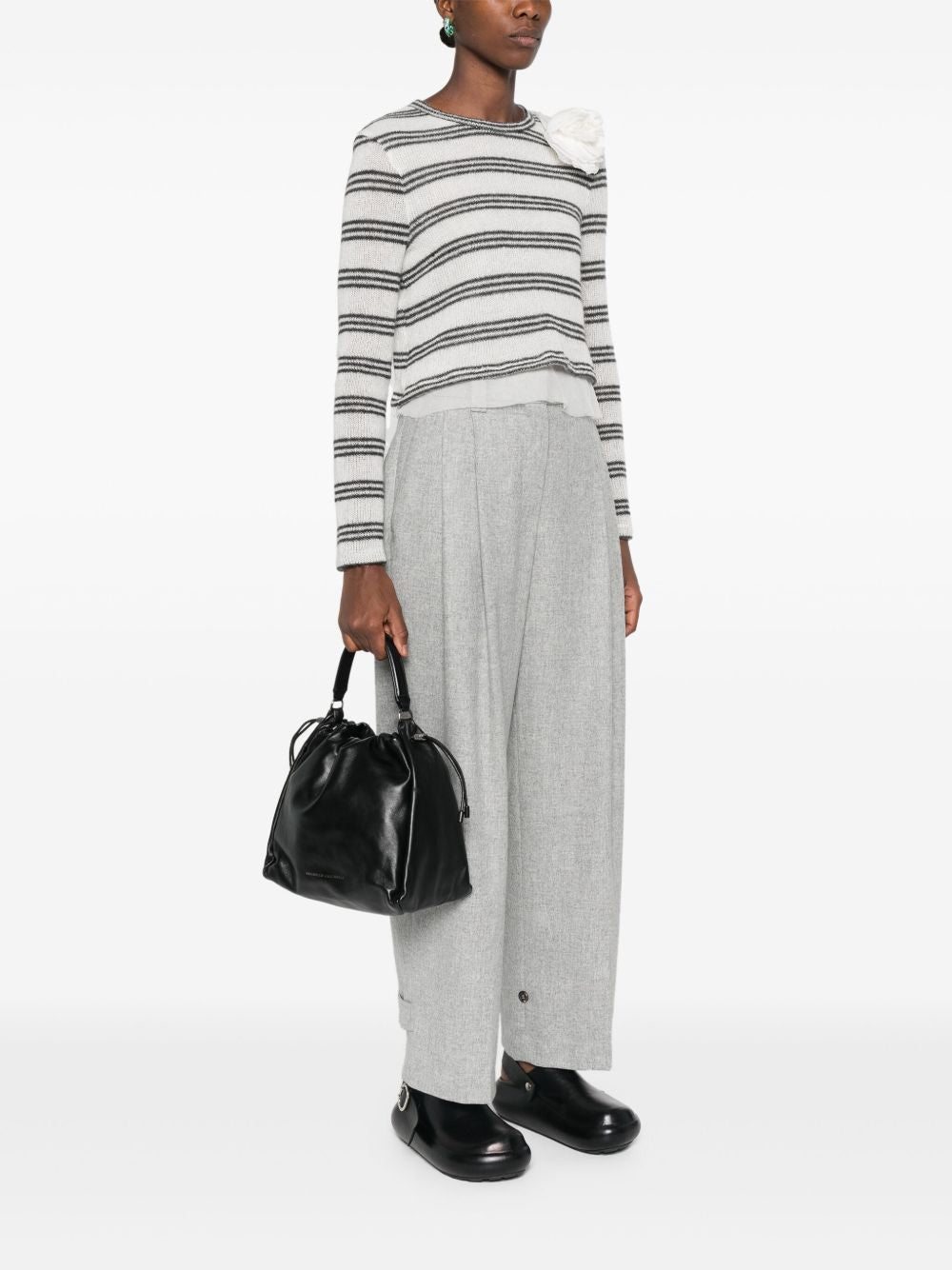 Black Calf Leather Bucket Bag — Brunello Cucinelli