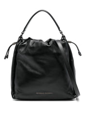 Black Calf Leather Bucket Bag — Brunello Cucinelli