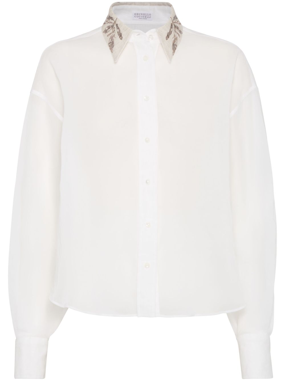 Chemises Brunello Cucinelli Chemise blanche en organza de coton
