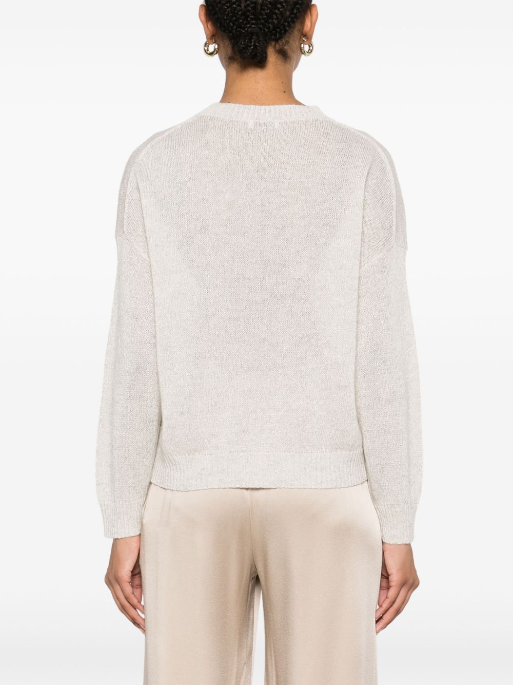 Light Grey Mohair Wool Sweater by Brunello Cucinelli