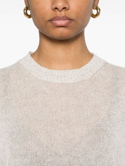 Light Grey Mohair Wool Sweater by Brunello Cucinelli