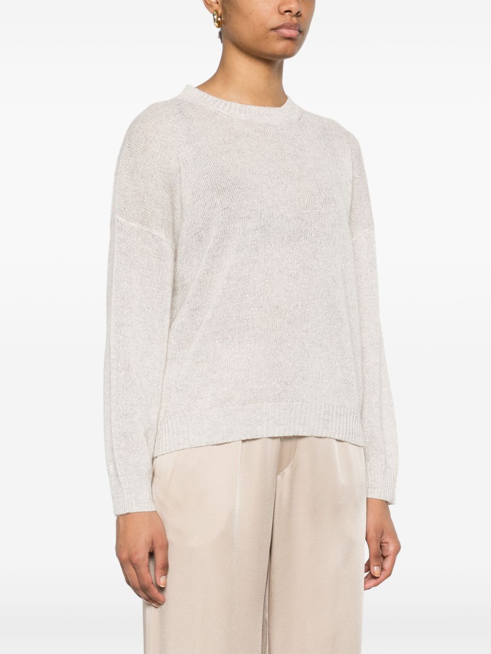 Light Grey Mohair Wool Sweater by Brunello Cucinelli