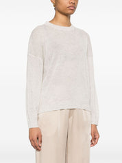 Light Grey Mohair Wool Sweater by Brunello Cucinelli