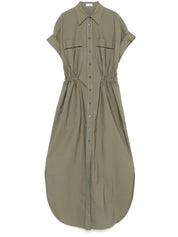 Brunello Cucinelli techno popeline cotton chemisier dress