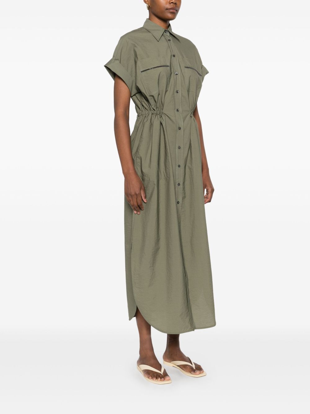 Brunello Cucinelli techno popeline cotton chemisier dress