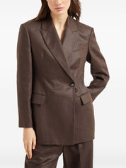 Brunello Cucinelli Jackets in chocolate brown shiny linen