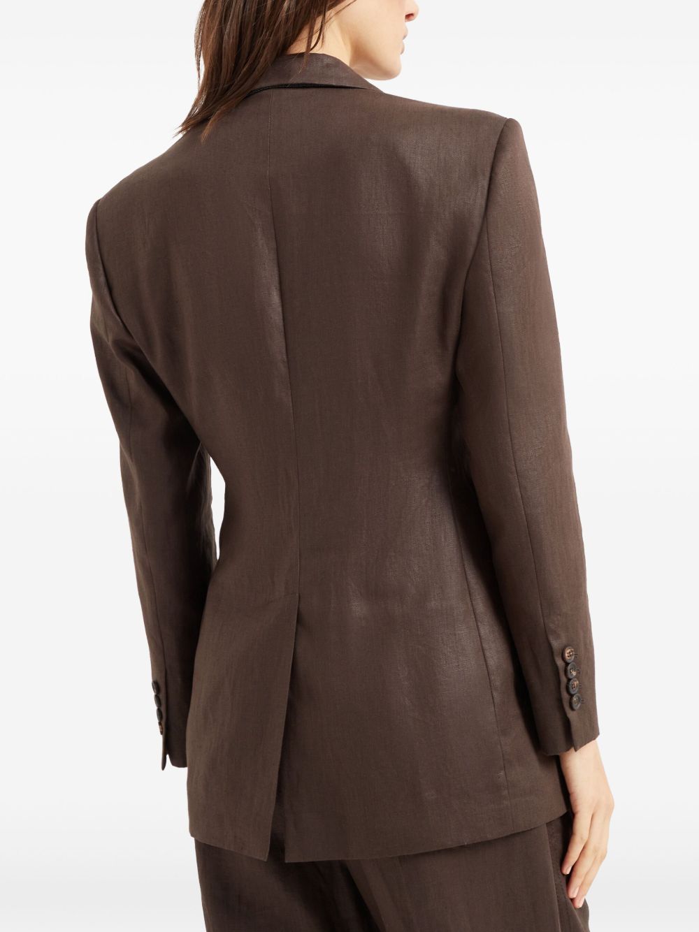 Brunello Cucinelli Jackets in chocolate brown shiny linen