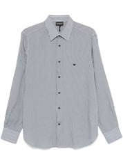 Emporio Armani Shirts Blue striped cotton shirt