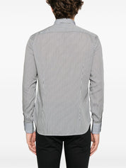 Emporio Armani Shirts Blue striped cotton shirt