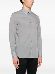 Emporio Armani Shirts Blue striped cotton shirt