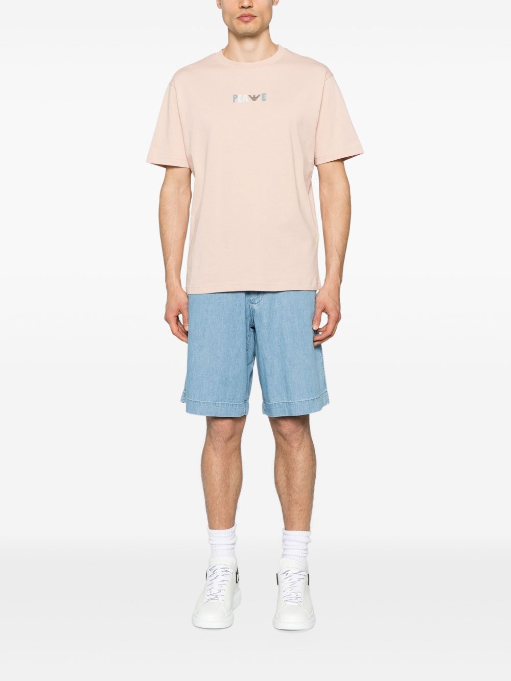 Emporio Armani T-shirts and Polos Beige organic cotton