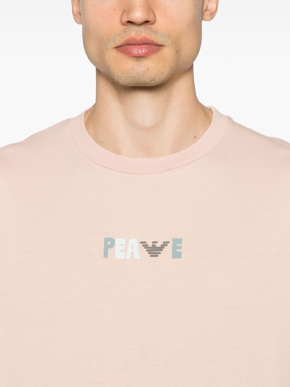 Emporio Armani T-shirts and Polos Beige organic cotton