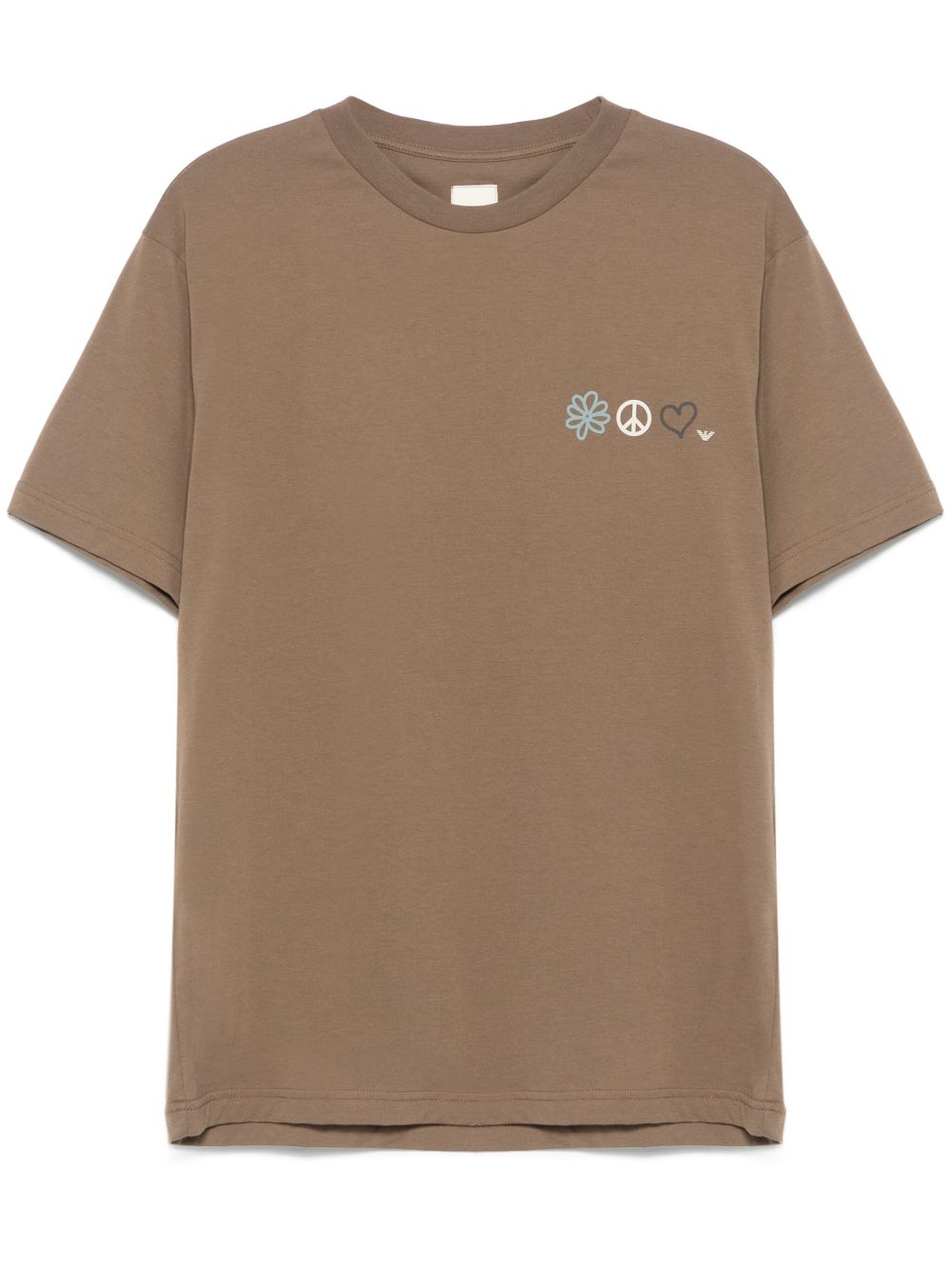 Emporio Armani T-shirts and Polos Brown organic cotton