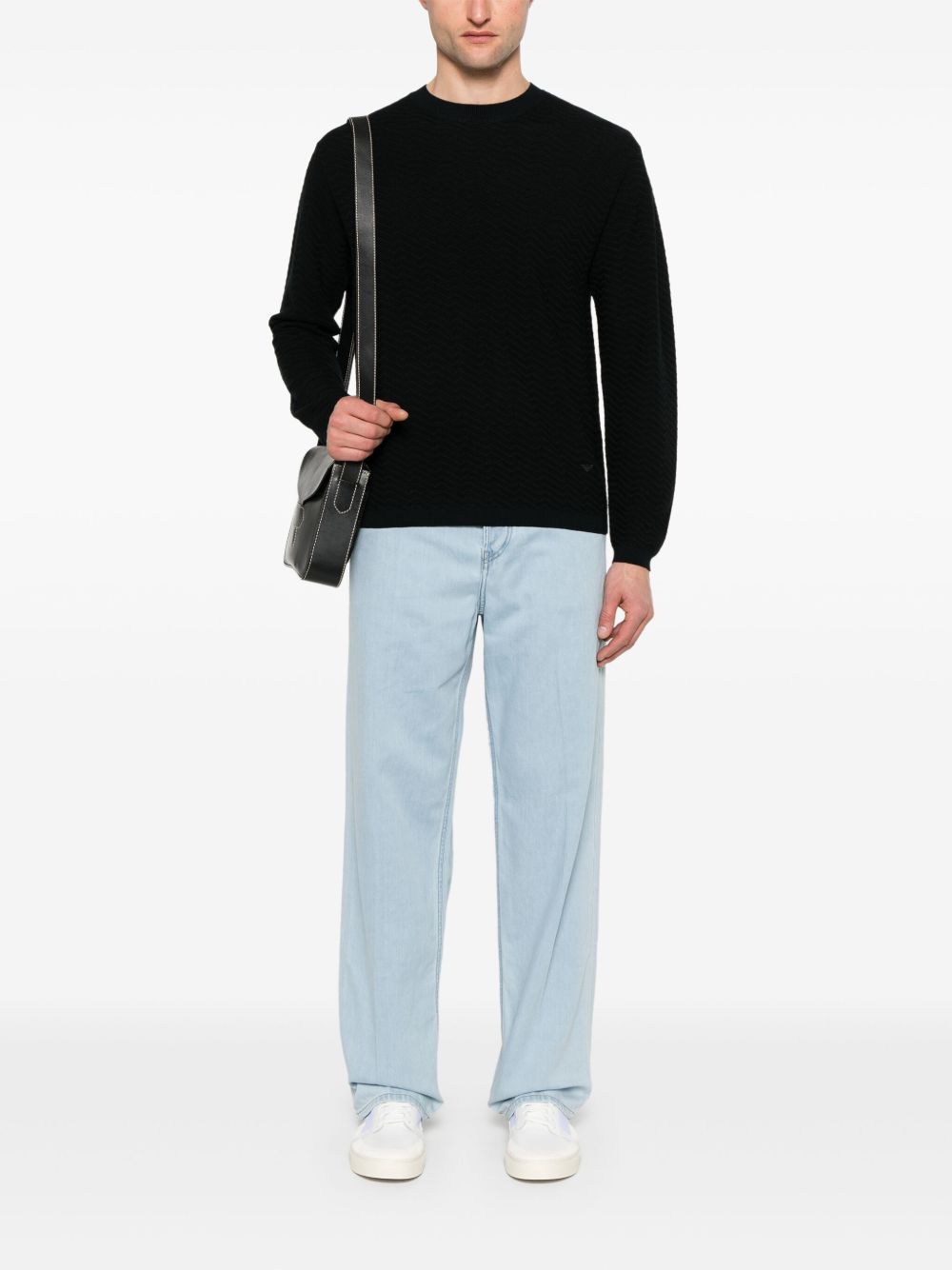 Denim de coton bleu clair Emporio Armani Jeans