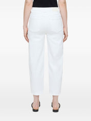 Vaqueros cerrados de algodón blanco cropped