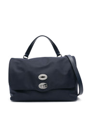 Zanellato Postina tote bag in midnight blue leather