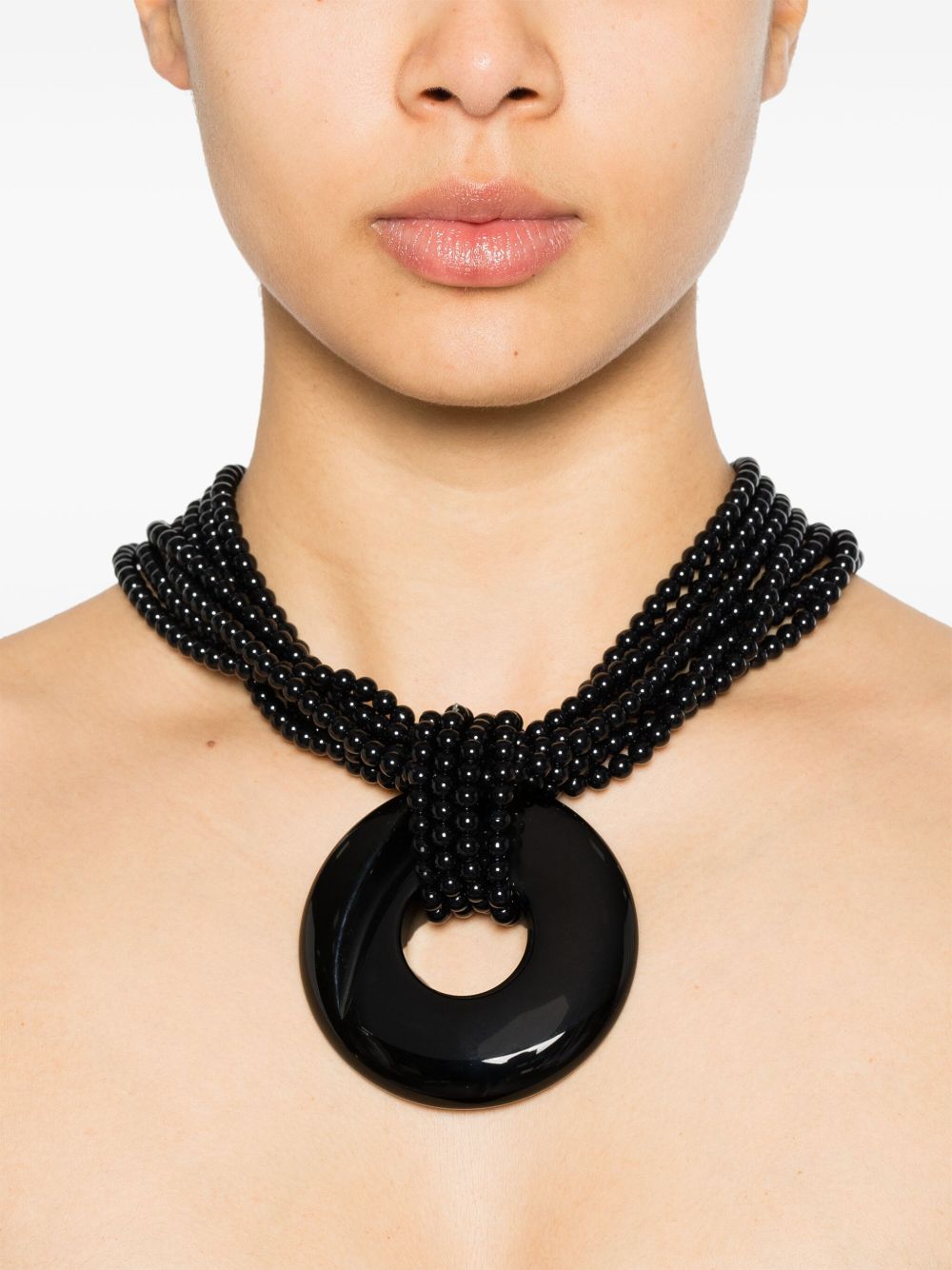 EMPORIO ARMANI EXCLUSIVE Bijoux Black beaded necklace